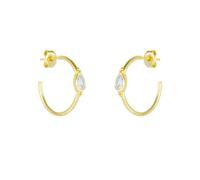 Spero London Drop Solitaire Earrings Sterling Silver - White - Gold - Gold