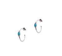 Spero London Drop Turquoise Solitaire Earrings Sterling Silver - Turquoise - Silver - Silver
