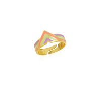 Spero London Enamel Pink Four Color Sterling Silver Arrow Band Ring