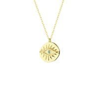 Spero London Eye Coin Sterling Silver Evil Eye Necklace - Gold