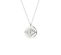 Spero London Eye Coin Sterling Silver Evil Eye Necklace - Silver - Silver