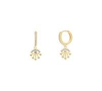 Spero London Fine 14ct Solid Gold Evil Eye Drop Earrings
