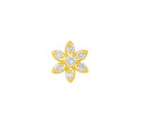 Spero London Fine 14k Solid Gold Diamond Star Single Earring - 14ct Yellow Gold - 14ct Yellow Gold