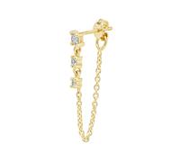 Spero London Fine Diamond Linked Tennis Earring in 14ct Solid Gold - Single - 14ct Yellow Gold - 14ct Yellow Gold