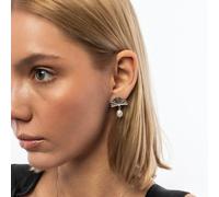 Spero London Fine Diamond Sterling Silver Pearl Drop Fan Earrings - Silver - Silver