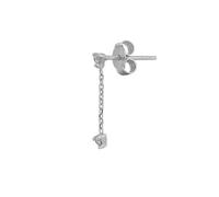Spero London Fine Double Diamond Drop Single Earring 14ct Solid Gold - 14ct White Gold - 14ct White Gold