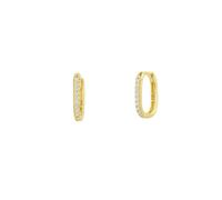 Spero London Fine Pave Ovate Hoop Earrings 14ct Solid Gold