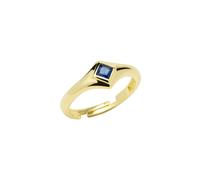 Spero London Fine Rectangular Navy Sterling Silver Statement Ring - Gold - Gold