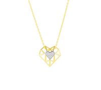 Spero London Geometric Heart Necklace Sterling Silver - Gold - Gold