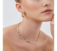 Spero London Gold Rose Gold and Silver Spiral Sterling Silver Flat Necklace