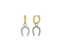 Spero London Gold Vermeil Hoop Sterling Silver Horseshoe Equestrian Earrings - Silver - Silver