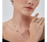Spero London Green Star Sterling Silver Charm Necklace