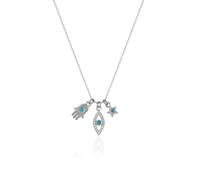 Spero London Hamsa Evil Eye Star Turquoise Sterling Silver Necklace