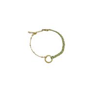 Spero London Handmade Rope Braided Sterling Silver Beaded Chain Bracelet - Green - Green