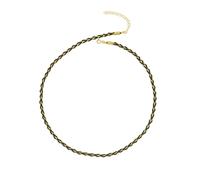 Spero London Handmade Rope Braided Sterling Silver Beaded Chain Necklace - Black - Black