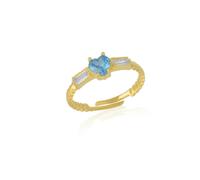 Spero London Heart Jewelled CZ Sterling Silver Ring
