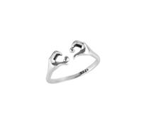 Spero London Heart With Hands Ring in Sterling Silver