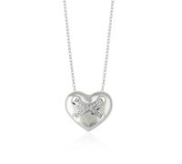 Spero London Heart X Necklace in Sterling Silver Gold Vermeil - Silver - Silver