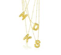 Spero London Initial Balloon Bubble Letter Sphere Necklace Sterling Silver Gold Vermeil - G