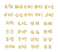 Spero London Initial Letter Stud Earrings Sterling Silver in 18K Gold Plated - Pair - R