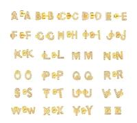 Spero London Initial Letter Stud Earrings Sterling Silver in 18K Gold Plated - Pair - S
