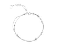 Spero London Italian Fine Sterling Silver Double Satellite Chain Bracelet - Silver - Silver