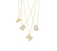 Spero London Jewelled Balloon Bubble Initial Necklace Sterling Silver Gold Vermeil - I