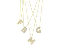 Spero London Jewelled Balloon Bubble Initial Necklace Sterling Silver Gold Vermeil - M