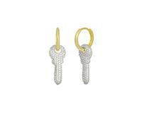 Spero London Key Gold Color Hoop Sterling Silver Earrings - Silver - Silver