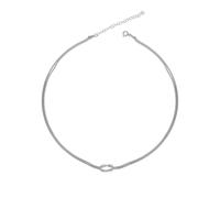 Spero London Knot Chain Choker Necklace in Sterling Silver - Silver - Silver