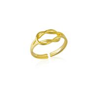 Spero London Knot Sterling Silver Adjustable Ring - Gold - Gold