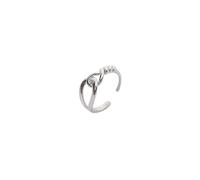 Spero London Knotted Circles Sterling Silver Adjustable Ring - Silver - Silver