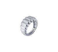Spero London Large Multi Dished Adjustable Puffy Sterling Silver Croissant Ring - Silver - Silver