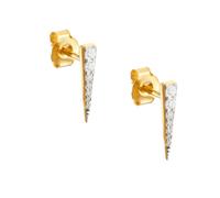 Spero London Long Pave Dagger Stud Earrings - Gold - Gold
