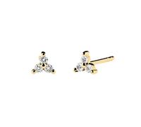Spero London Lotus Diamond Fine Stud Earrings in 14ct Solid Gold - 14ct Yellow Gold - 14ct Yellow Gold