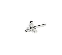 Spero London Lotus Diamond Stud Earring in 14ct Solid Gold - Single - 14ct White Gold - 14ct White Gold