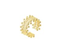 Spero London Multiple Bar Bead Design Sterling Silver Ring - Gold - Gold