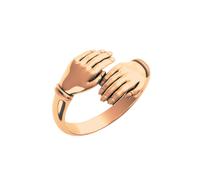 Spero London New Hug Ring With Hands Sterling Silver and Gold Plated - Rose Gold - Rose Gold