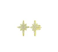 Spero London Northern Star Sterling Silver Stud Earrings - Gold - Gold