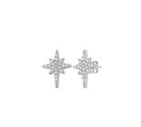 Spero London Northern Star Sterling Silver Stud Earrings - Silver - Silver