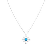 Spero London Opal Ship Wheel High Quality Sterling Silver Necklace - Silver - Silver