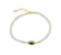 Spero London Pearl Evil Eye Sterling Silver Bracelet - Gold - Gold