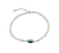Spero London Pearl Evil Eye Sterling Silver Bracelet - Silver - Silver