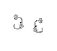 Spero London Semi Hoop Knot Sterling Silver Earrings - Silver - Silver