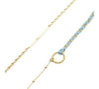 Spero London Semi Twisted and Handmade Braided Sterling Silver Bracelet Set - Light Blue - Light Blue