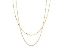 Spero London Semi Twisted and Paperclip Chain Sterling Silver Layering Necklace Set - Gold - Gold