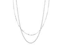 Spero London Semi Twisted and Paperclip Chain Sterling Silver Layering Necklace Set - Silver - Silver