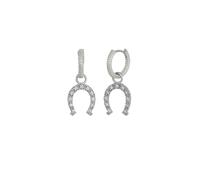 Spero London Silver Hoop Sterling Silver Horseshoe Equestrian Earrings - Silver - Silver