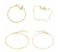Spero London Sterling Silver Beaded Bracelet Layering Set - Gold