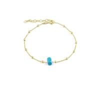 Spero London Sterling Silver Beaded Satellite Chain Bracelet With Turquoise Gemstone - Gold - Gold